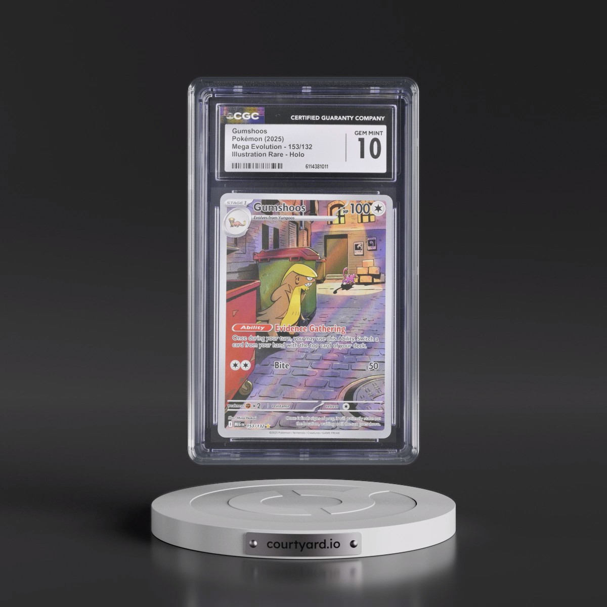 2025 Pokémon Meg EN-Mega Evolution #153 Gumshoos - Illustration Rare (CGC 10 GEM MINT)