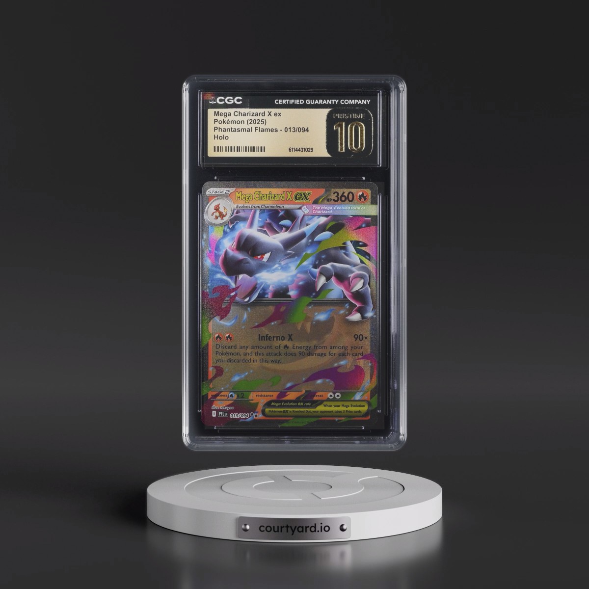 2025 Phantasmal Flames - PFL EN #013/094 Mega Charizard X ex - Holo (CGC 10 PRISTINE)