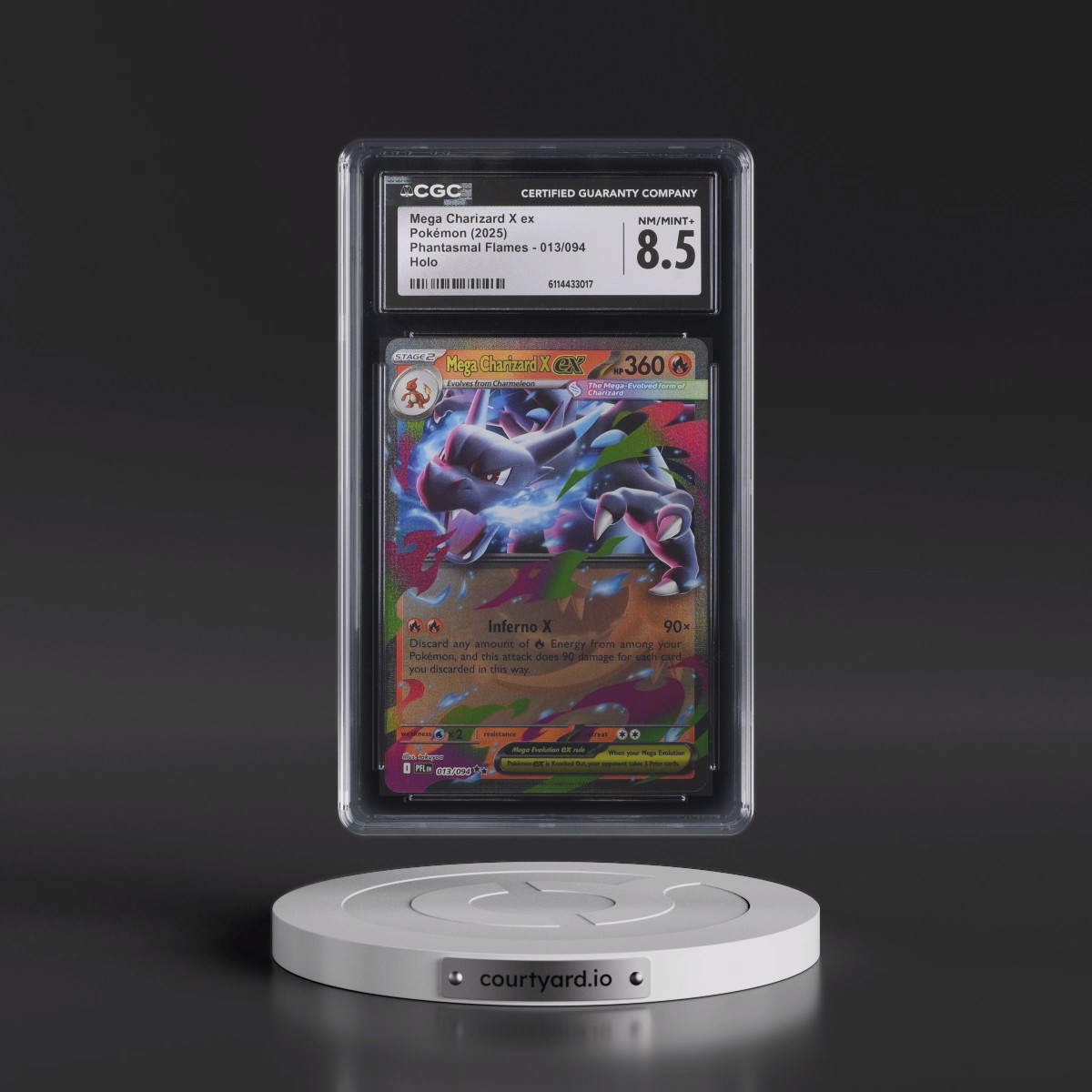 2025 Phantasmal Flames - PFL EN #013/094 Mega Charizard X ex - Holo (CGC 8.5 NM-MT+)