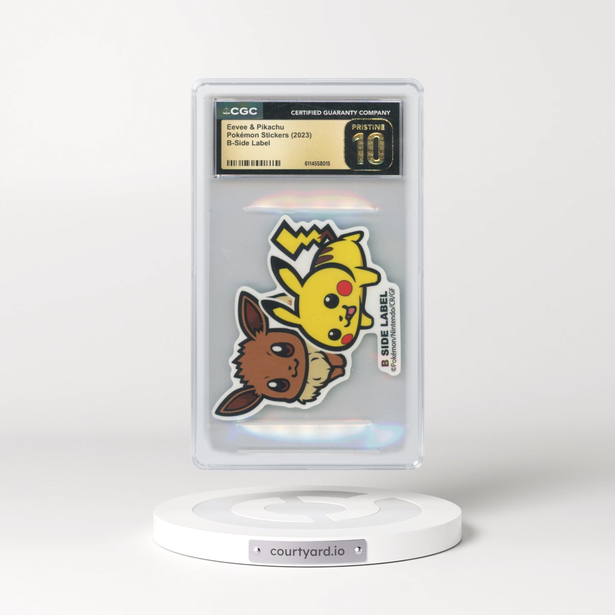 2023 Pokémon Stickers (2023 B-Side Label) Eevee &amp; Pikachu (CGC 10 PRISTINE)