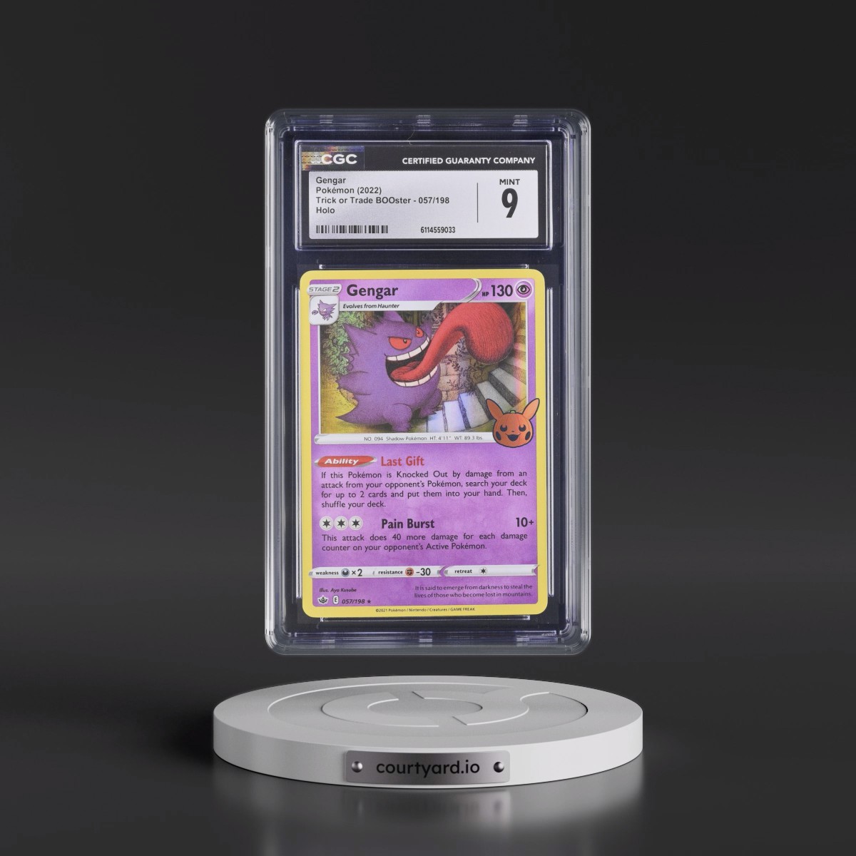 2022 Trick or Trade BOOster #057/198 Gengar - Holo (Pumpkin Stamp) (CGC 9 MINT)