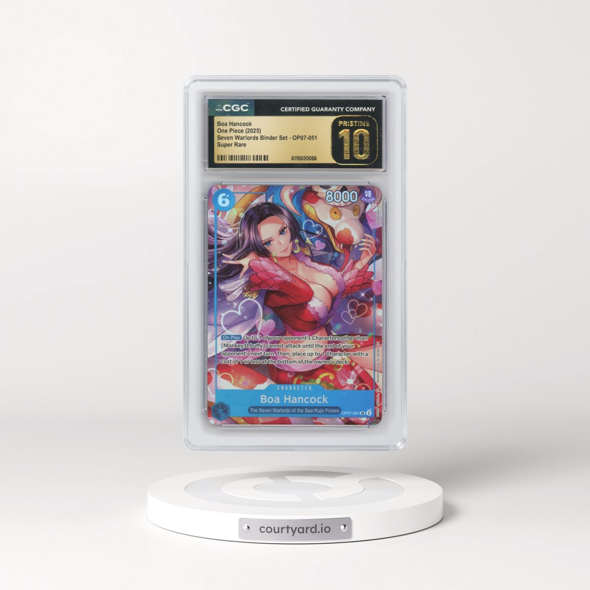 2025 Seven Warlords Binder Set - English #OP07-051 Boa Hancock - (Borderless) (CGC 10 PRISTINE)