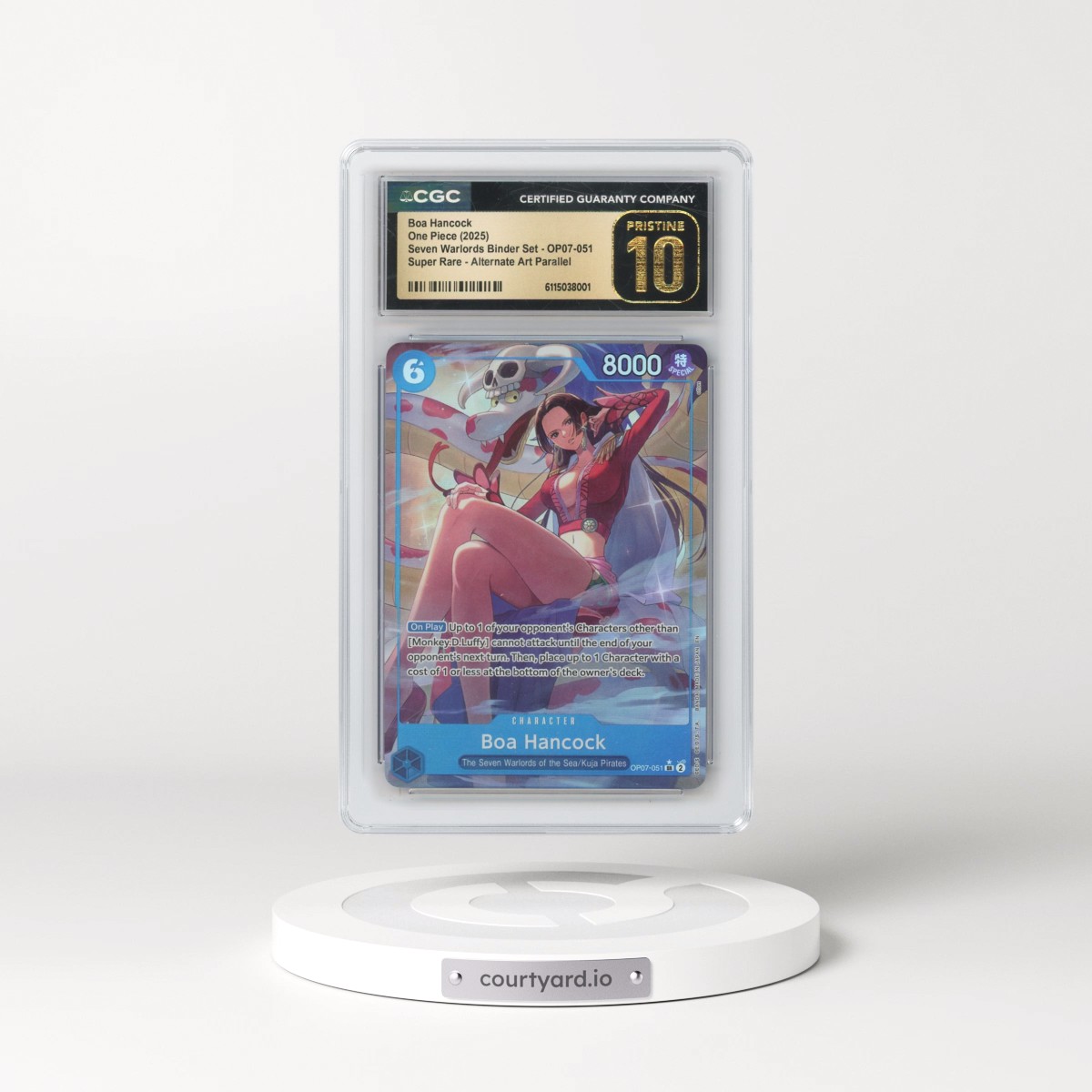 2025 Seven Warlords Binder Set - English #OP07-051 Boa Hancock - (Borderless) Alt Art (CGC 10 PRISTINE)