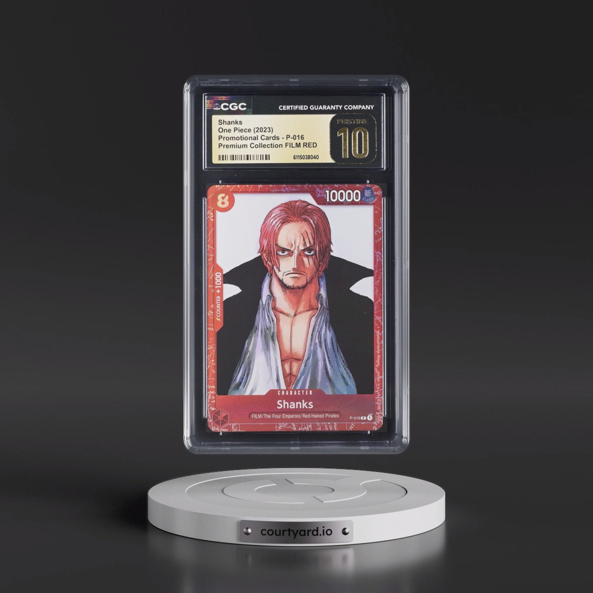 2023 Premium Collection FILM RED (Foil) - English #P-016 Shanks - Alternate Art Parallel (CGC 10 PRISTINE)