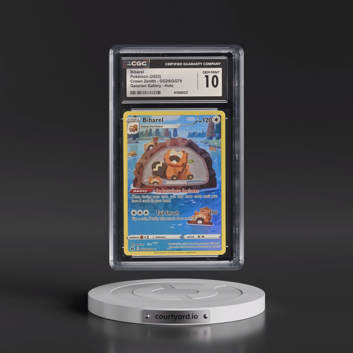 2023 Crown Zenith #GG25/GG70 Bibarel - Galarian Gallery Holo (CGC 10 GEM MINT)