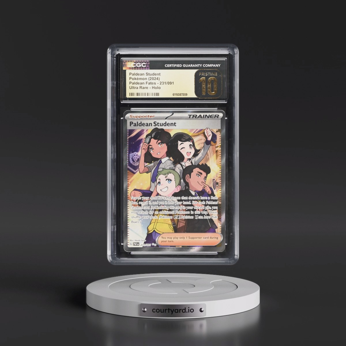 2024 Paldean Fates - PAF EN Paldean Student - Ultra Rare Holo #231/091 CGC 10