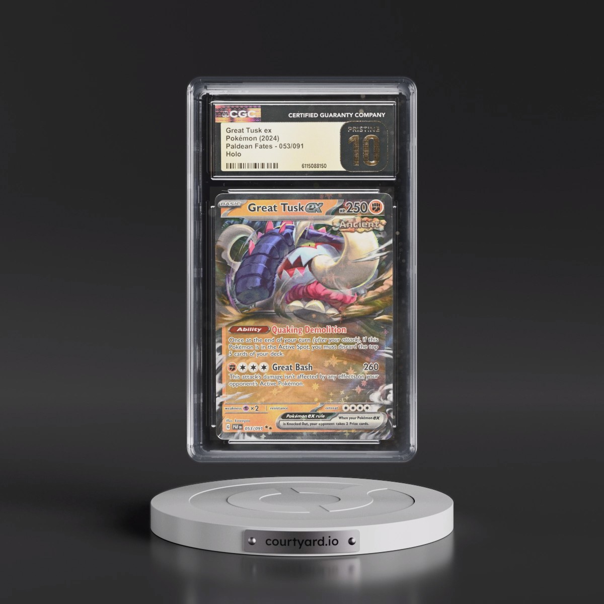 2024 Paldean Fates - PAF EN #053/091 Great Tusk ex - Holo (CGC 10 PRISTINE)
