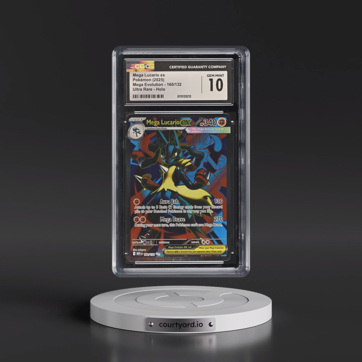 2025 Mega Evolution - MEG EN #160/132 Mega Lucario ex - Ultra Rare Holo (CGC 10 GEM MINT)