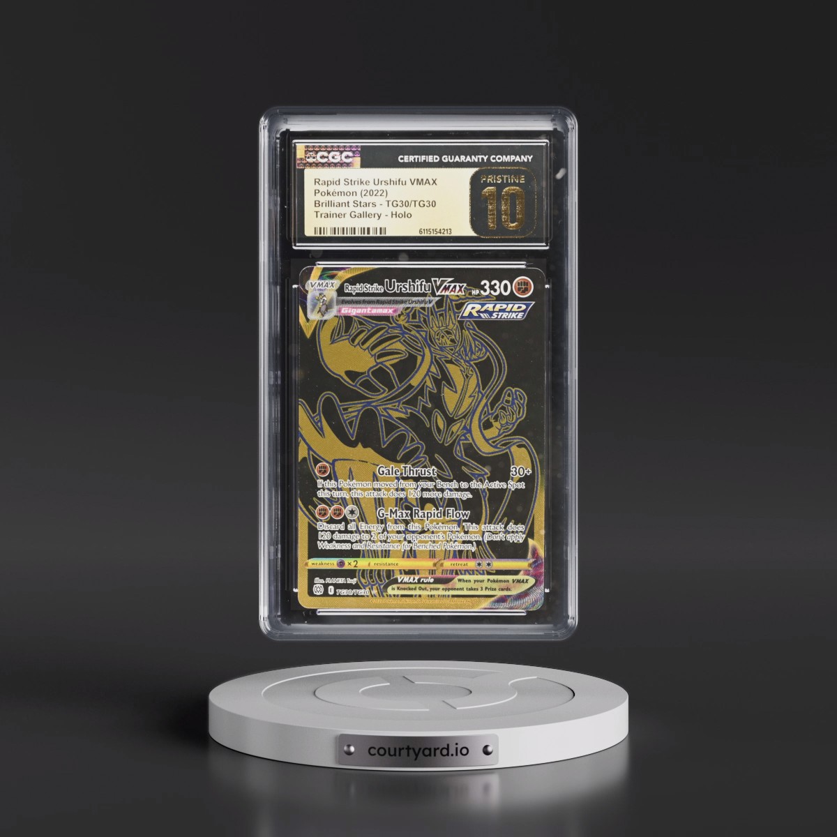 2022 Brilliant Stars #TG30/TG30 Rapid Strike Urshifu VMAX - Trainer Gallery Holo (CGC 10 PRISTINE)