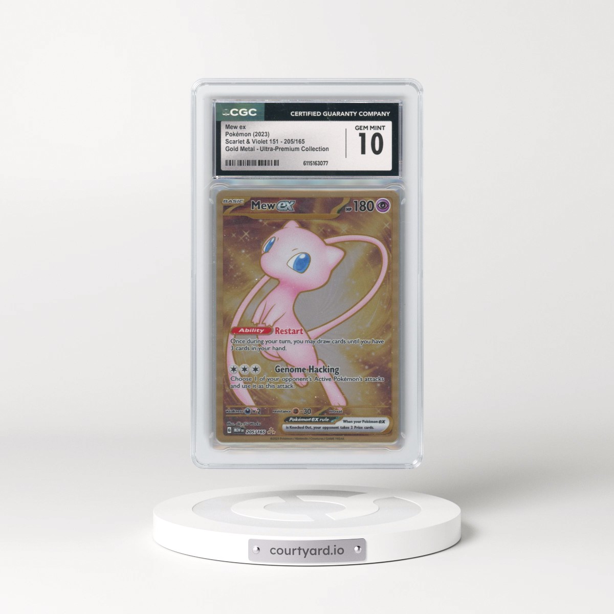 2023 Scarlet & Violet 151 - MEW EN #205/165 Mew ex - Gold Metal - Ultra-Premium Collection (CGC 10 GEM MINT)