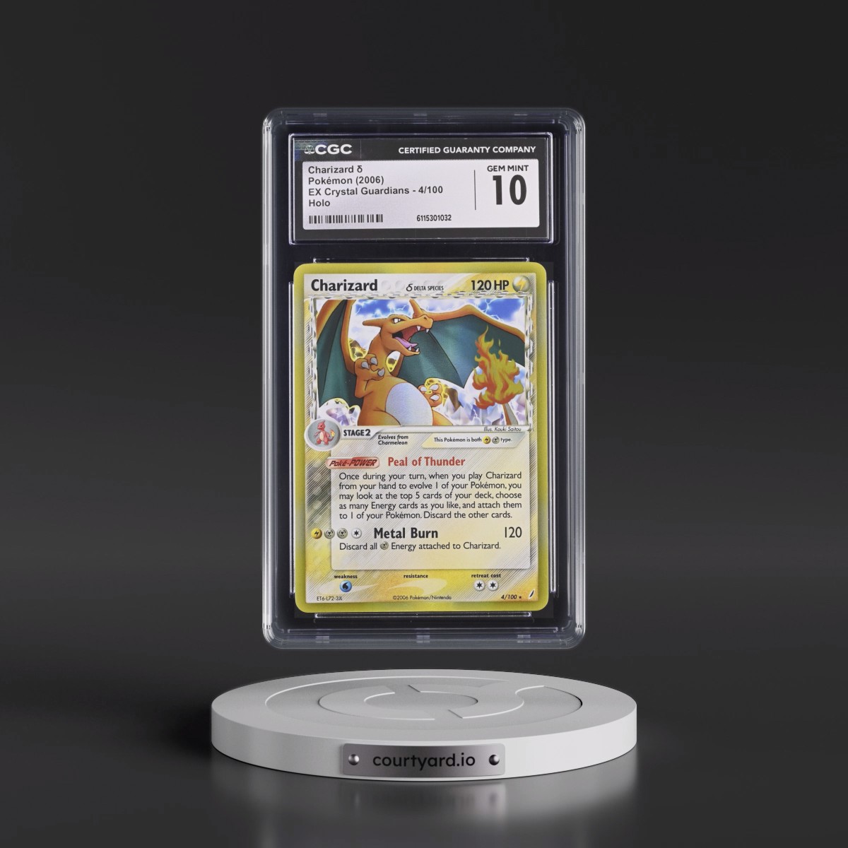 2006 EX Crystal Guardians #4/100 Charizard δ - Holo (CGC 10 GEM MINT)