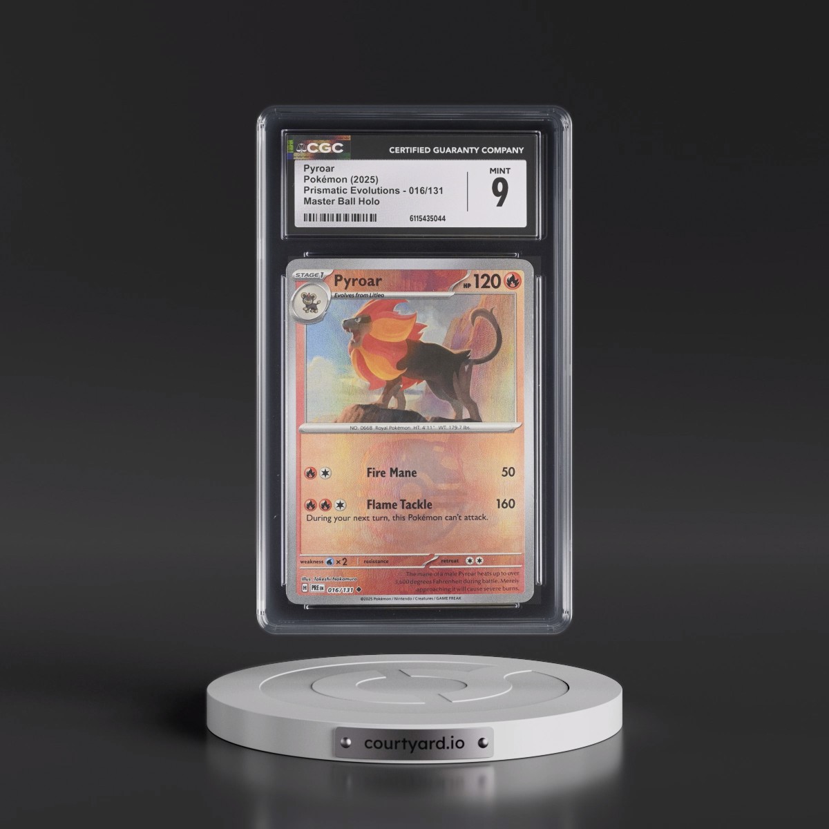 2024 Prismatic Evolutions - PRE EN #016/131 Pyroar - Master Ball Holo (CGC 9 MINT)