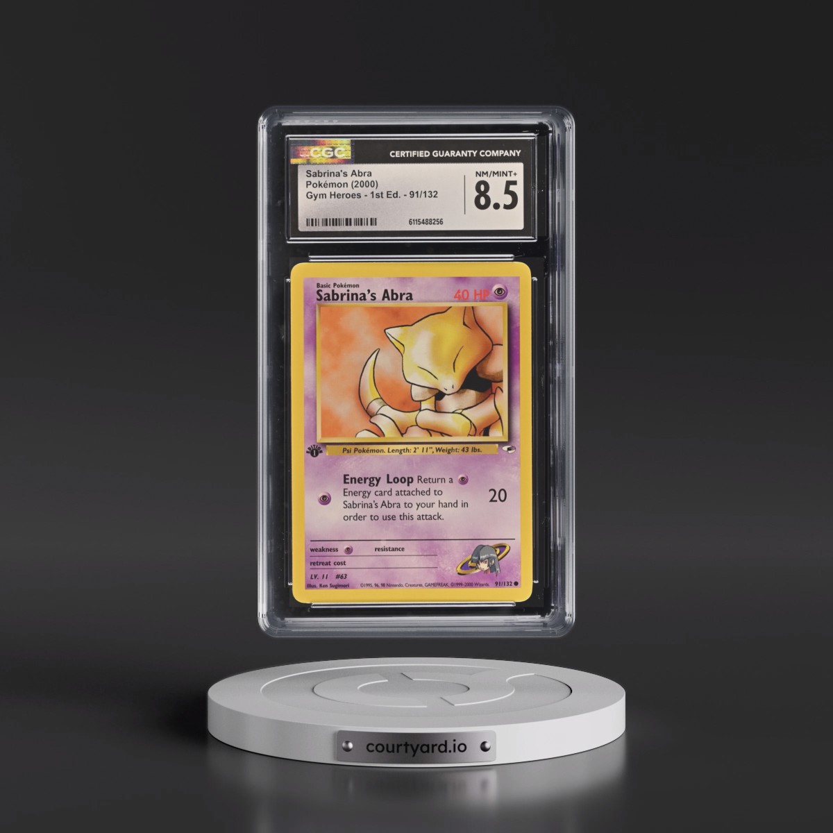 2000 Gym Heroes Sabrina's Abra - 1st Edition #91/132 CGC 8.5