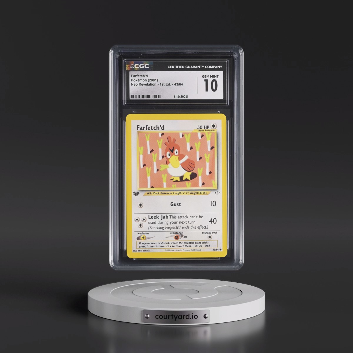 2001 Neo Revelation Farfetch'd - 1st Edition #43/64 CGC 10