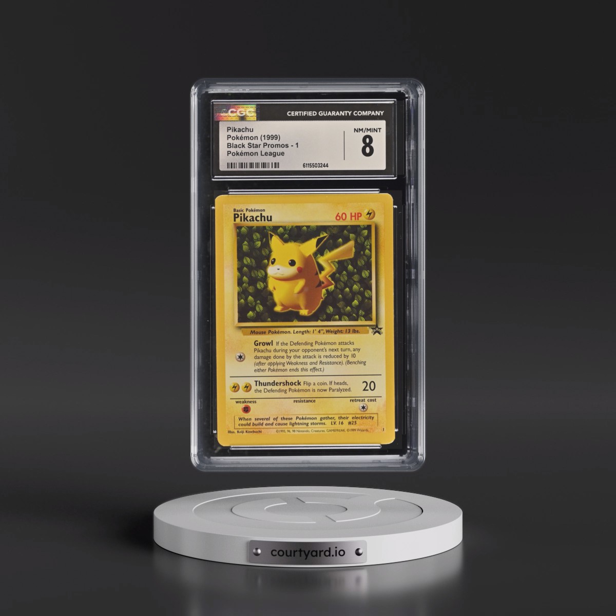 1999 Black Star Promos #1 Pikachu - Pokémon League (CGC 8 NM-MT)