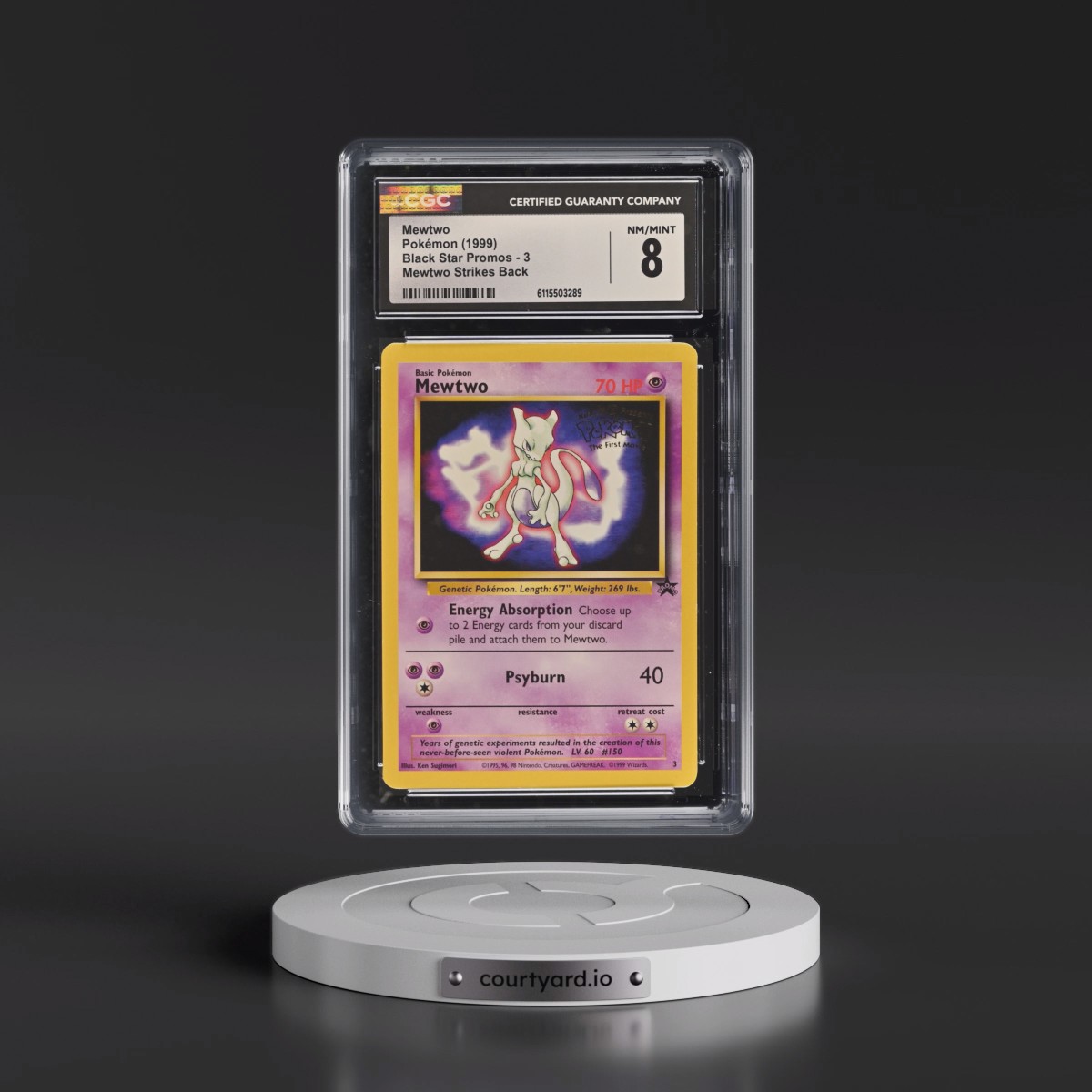 1999 Black Star Promos #3 Mewtwo - Mewtwo Strikes Back (CGC 8 NM-MT)