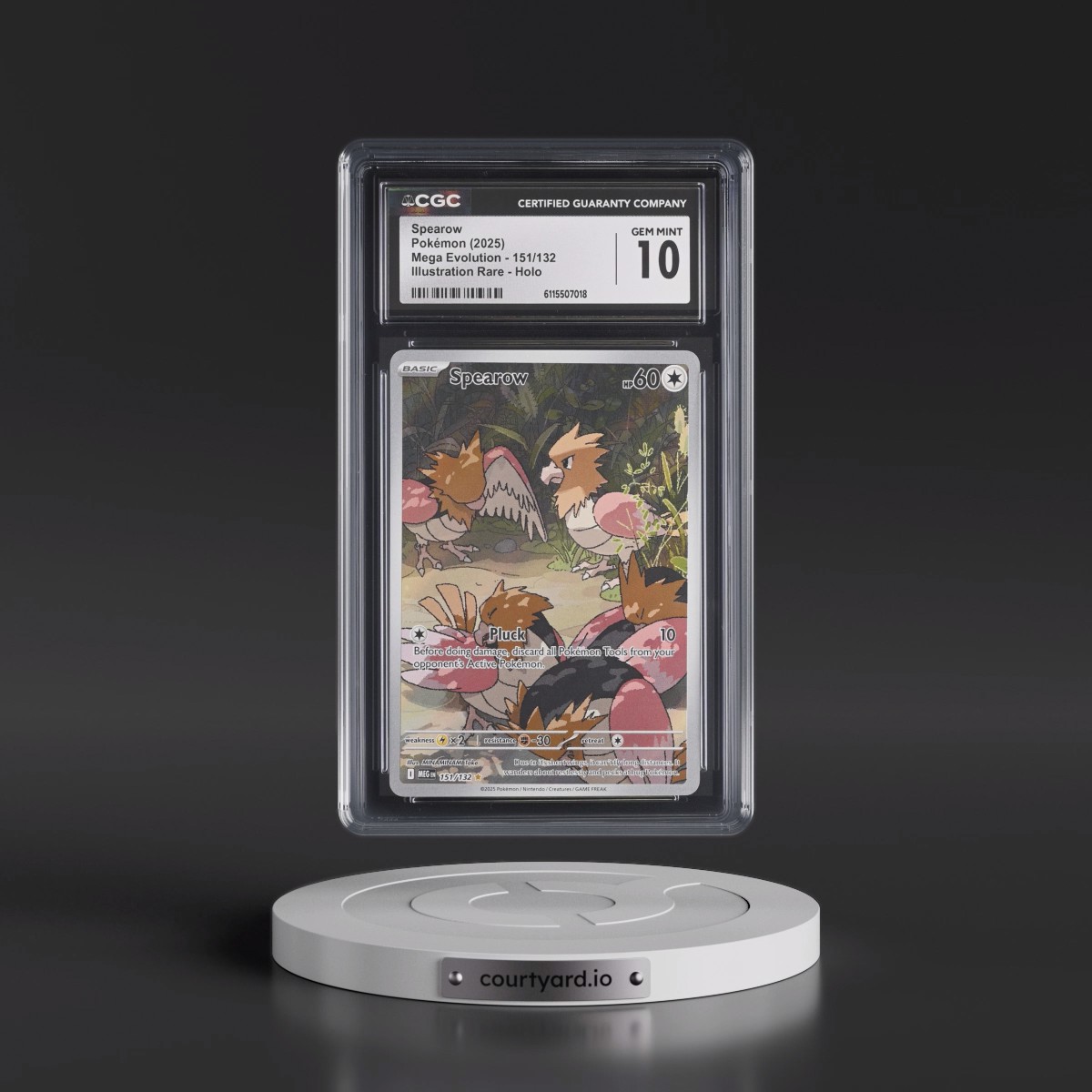 2025 Mega Evolution - MEG EN #151/132 Spearow - Illustration Rare Holo (CGC 10 GEM MINT)