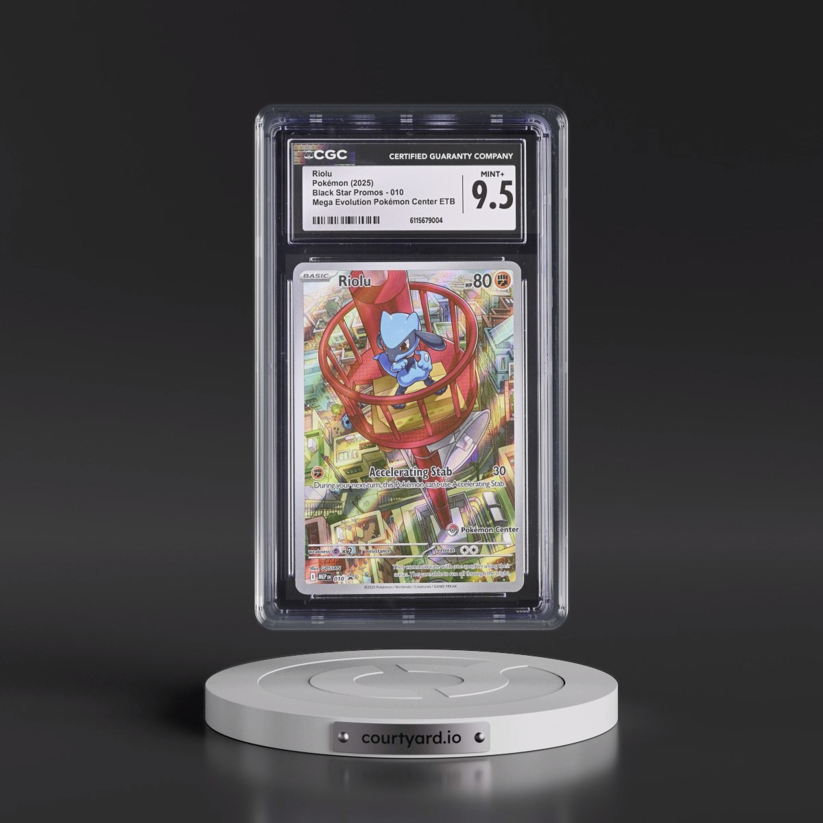 2025 Black Star Promos - Mega Evolution MEP EN #010 Riolu - Mega Evolution Pokémon Center ETB (Holo) (CGC 9.5 MINT+)