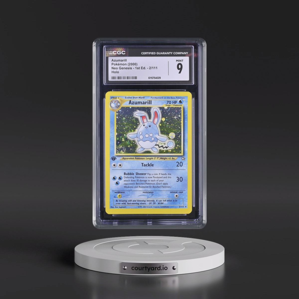 2000 Neo Genesis #2/111 Azumarill - 1st Edition Holo (CGC 9 MINT)