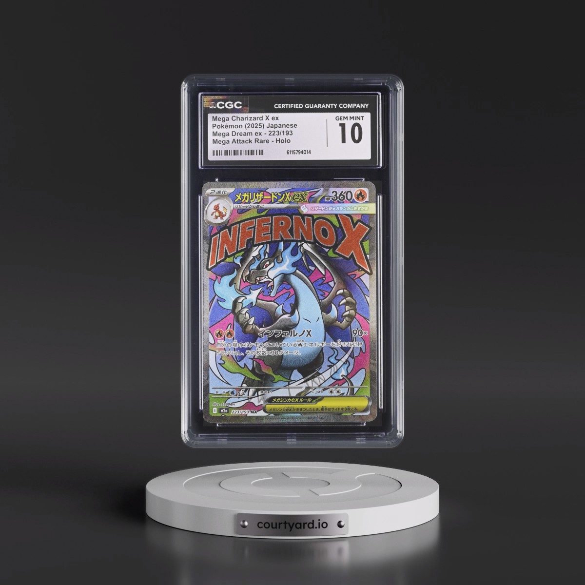 2025 Mega Dream ex - M2a #223/193 Mega Charizard X ex - Mega Attack Rare Holo (CGC 10 GEM MINT)
