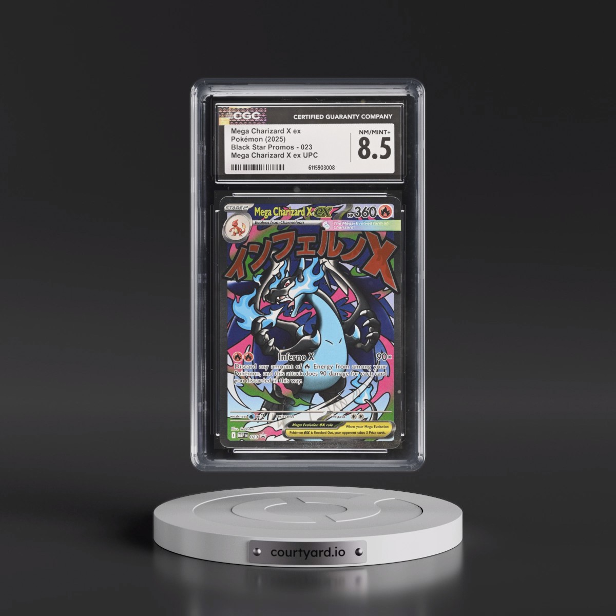 2025 Black Star Promos - Mega Evolution MEP EN #023 Mega Charizard X ex - Mega Charizard X ex Ultra Premium Collection (Holo) (CGC 8.5 NM-MT+)