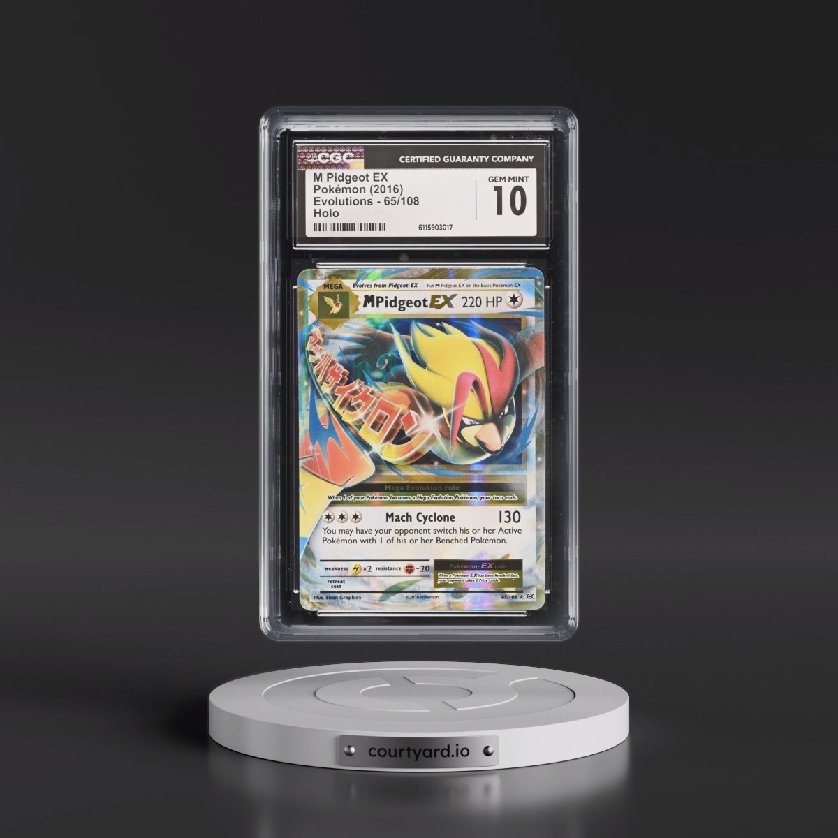 2016 Evolutions #65/108 M Pidgeot EX - Holo (CGC 10 GEM MINT)