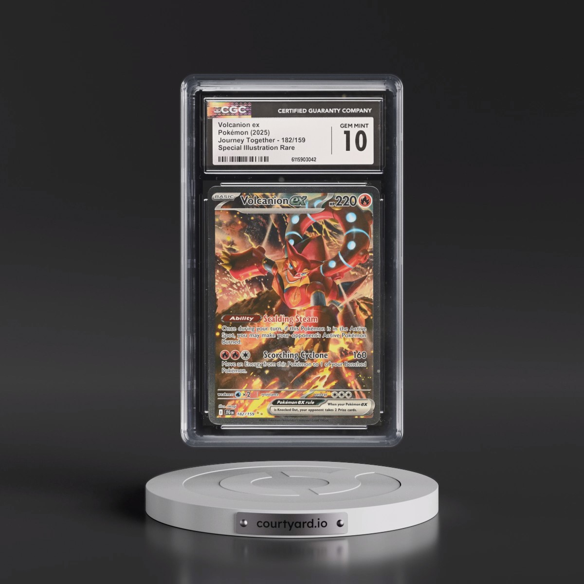 2025 Journey Together - JTG EN #182/159 Volcanion ex - Special Illustration Rare (Holo) (CGC 10 GEM MINT)