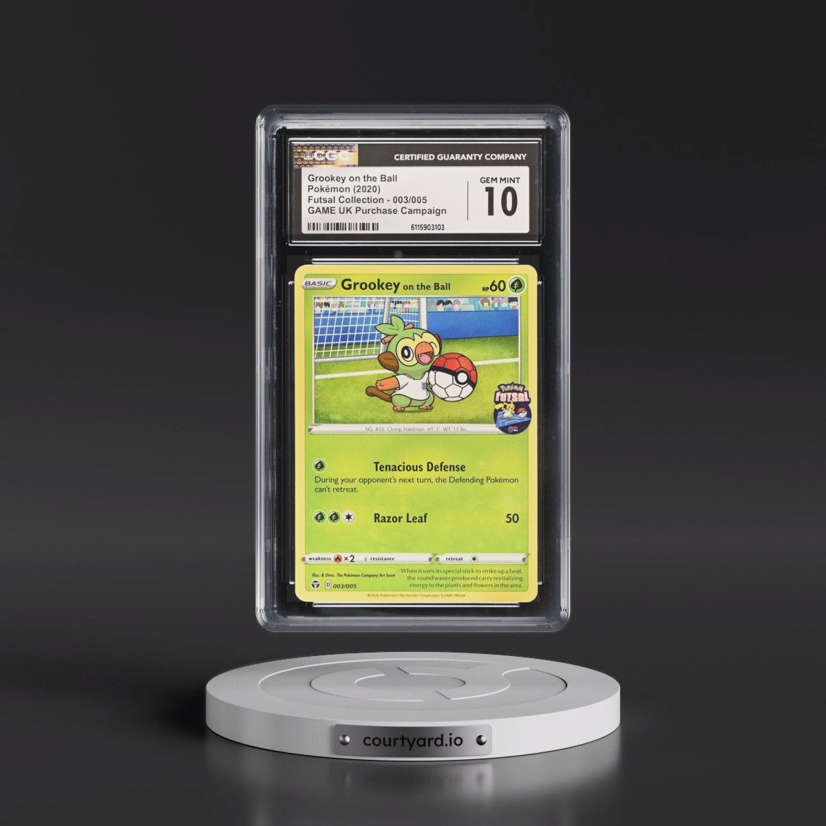 2020 Futsal Collection #003/005 Grookey on the Ball - GAME UK Pokémon Purchase Campaign (CGC 10 GEM MINT)