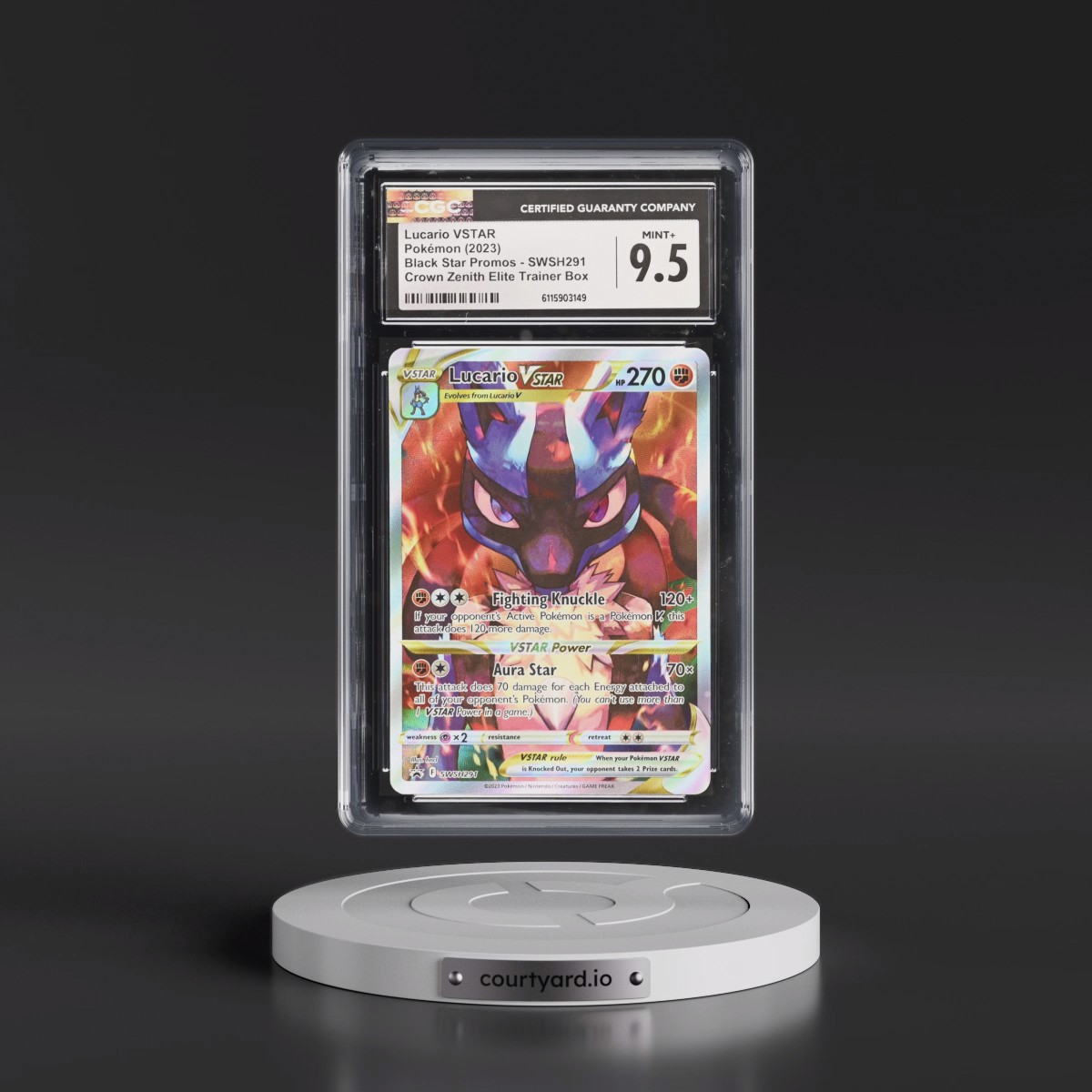 2017 Black Star Promos - Sword & Shield #SWSH291 Lucario VSTAR - Crown Zenith Elite Trainer Box (Holo) (CGC 9.5 MINT+)
