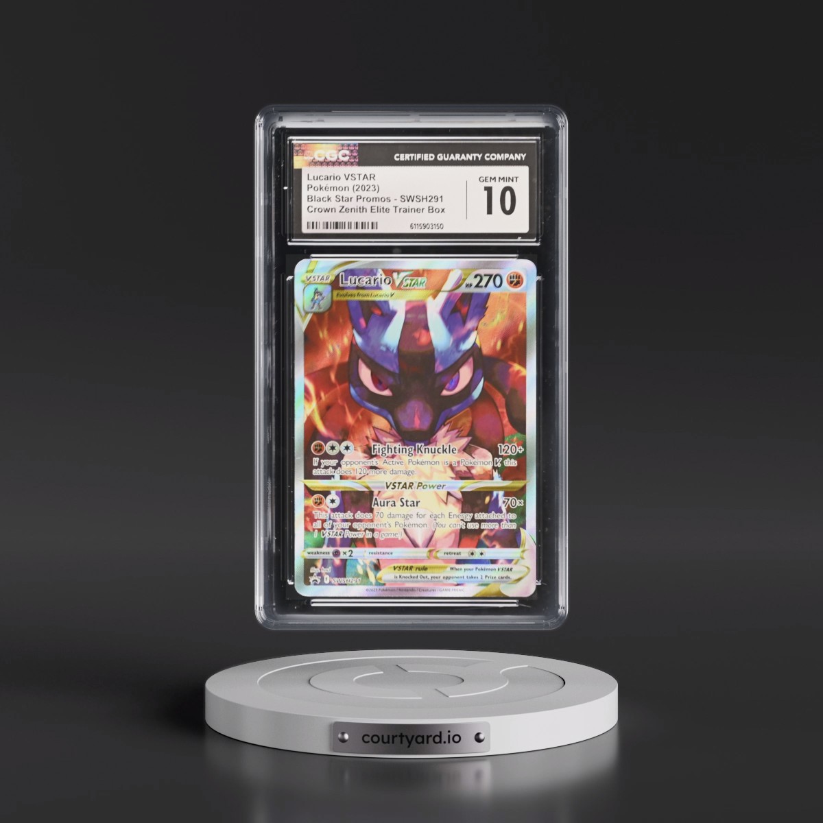 2017 Black Star Promos - Sword & Shield #SWSH291 Lucario VSTAR - Crown Zenith Elite Trainer Box (Holo) (CGC 10 GEM MINT)