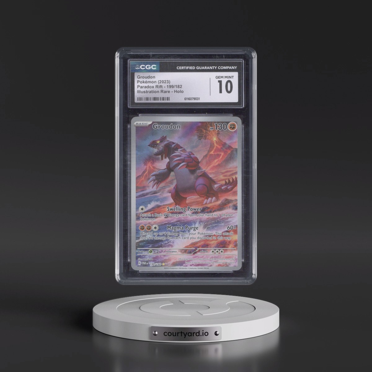 2023 Paradox Rift - PAR EN #199/182 Groudon - Illustration Rare Holo (CGC 10 GEM MINT)