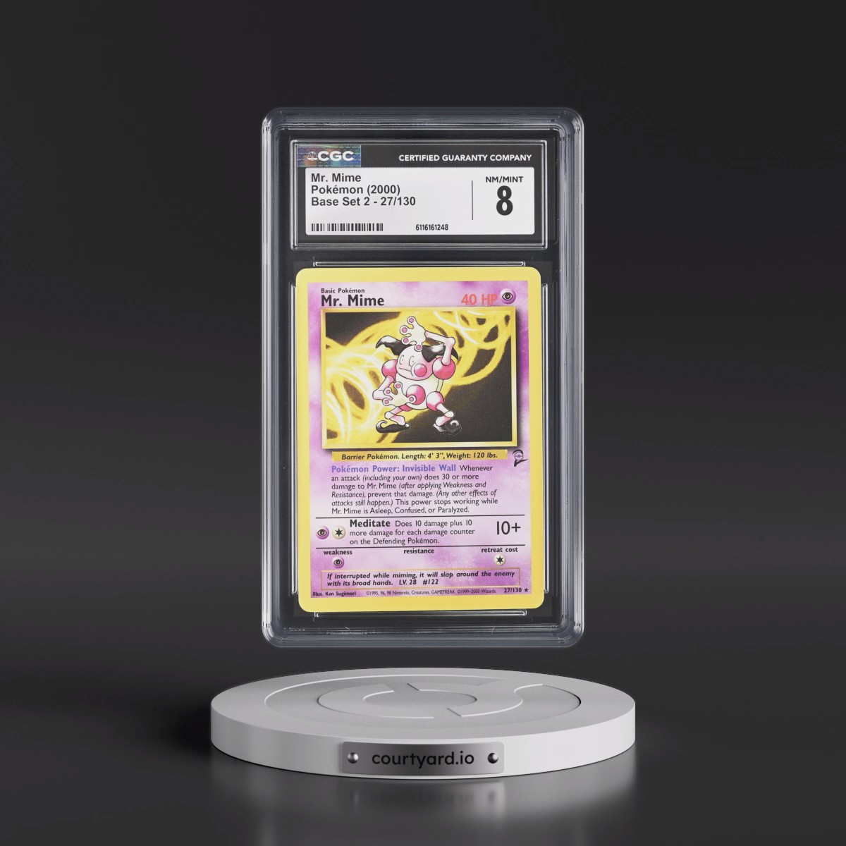 2000 Base Set 2 #27/130 Mr. Mime (CGC 8 NM-MT)