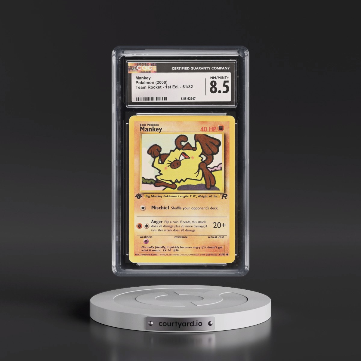 2000 Team Rocket #61/82 Mankey - 1st Edition 1st Edition (CGC 8.5 NM-MT+)