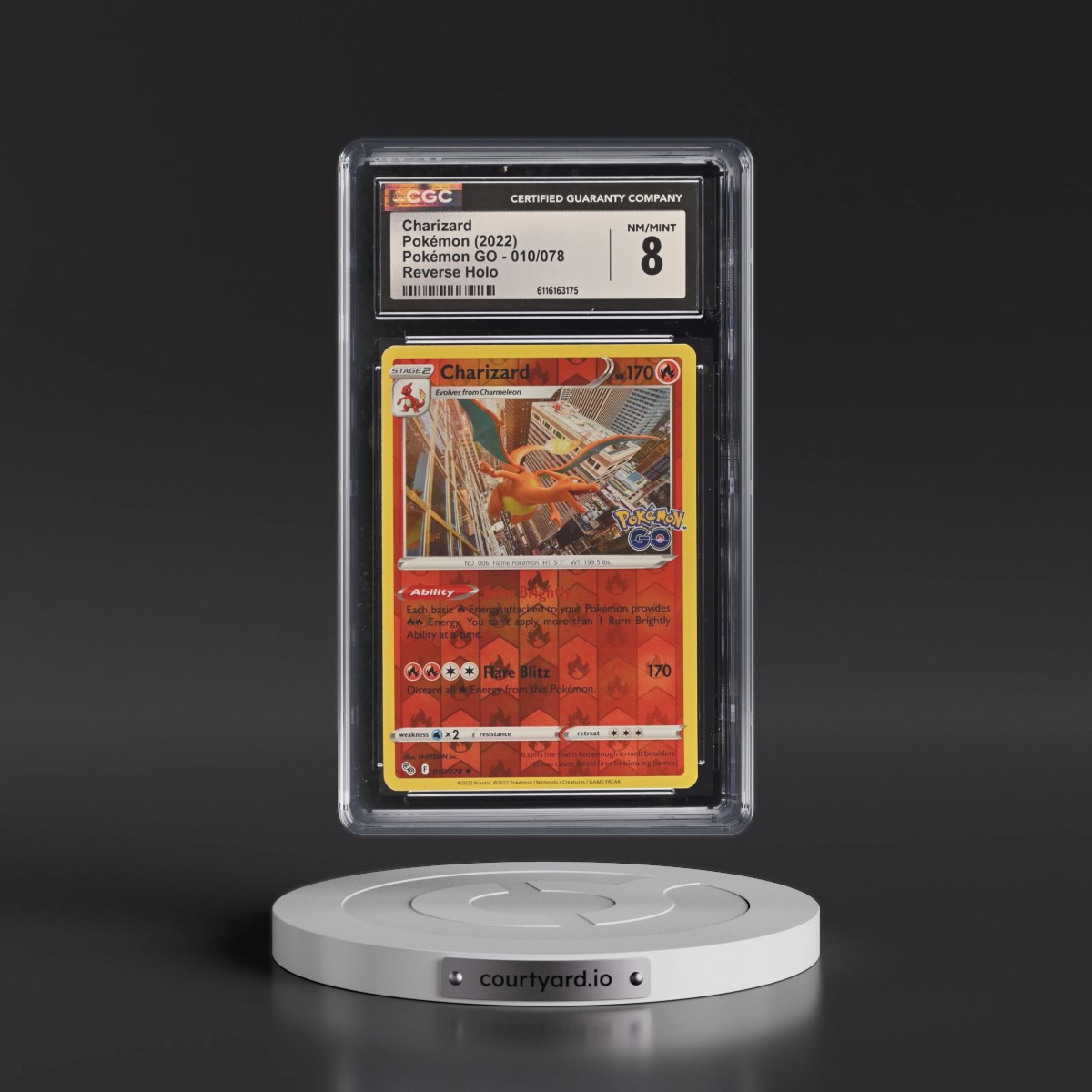 2022 Pokémon GO #010/078 Charizard - Reverse Holo (CGC 8 NM-MT)