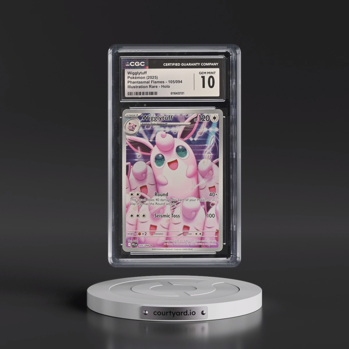 2025 Phantasmal Flames - PFL EN #105/094 Wigglytuff - Illustration Rare Holo (CGC 10 GEM MINT)
