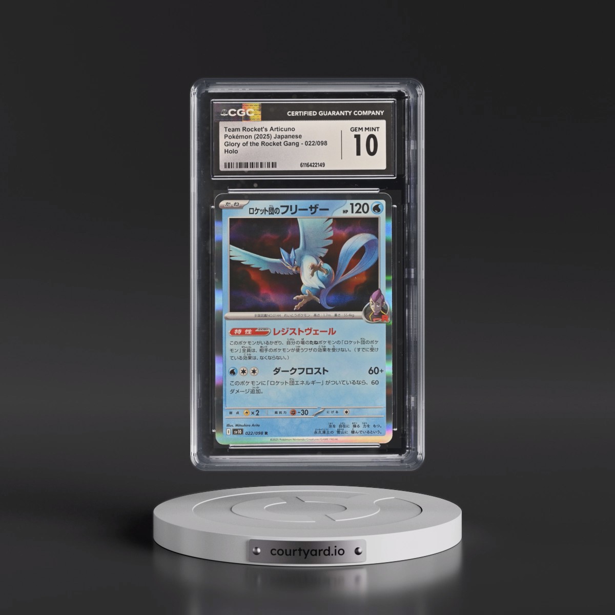 2025 Glory of the Rocket Gang - sv10 #022/098 Team Rocket's Articuno - Holo (CGC 10 GEM MINT)