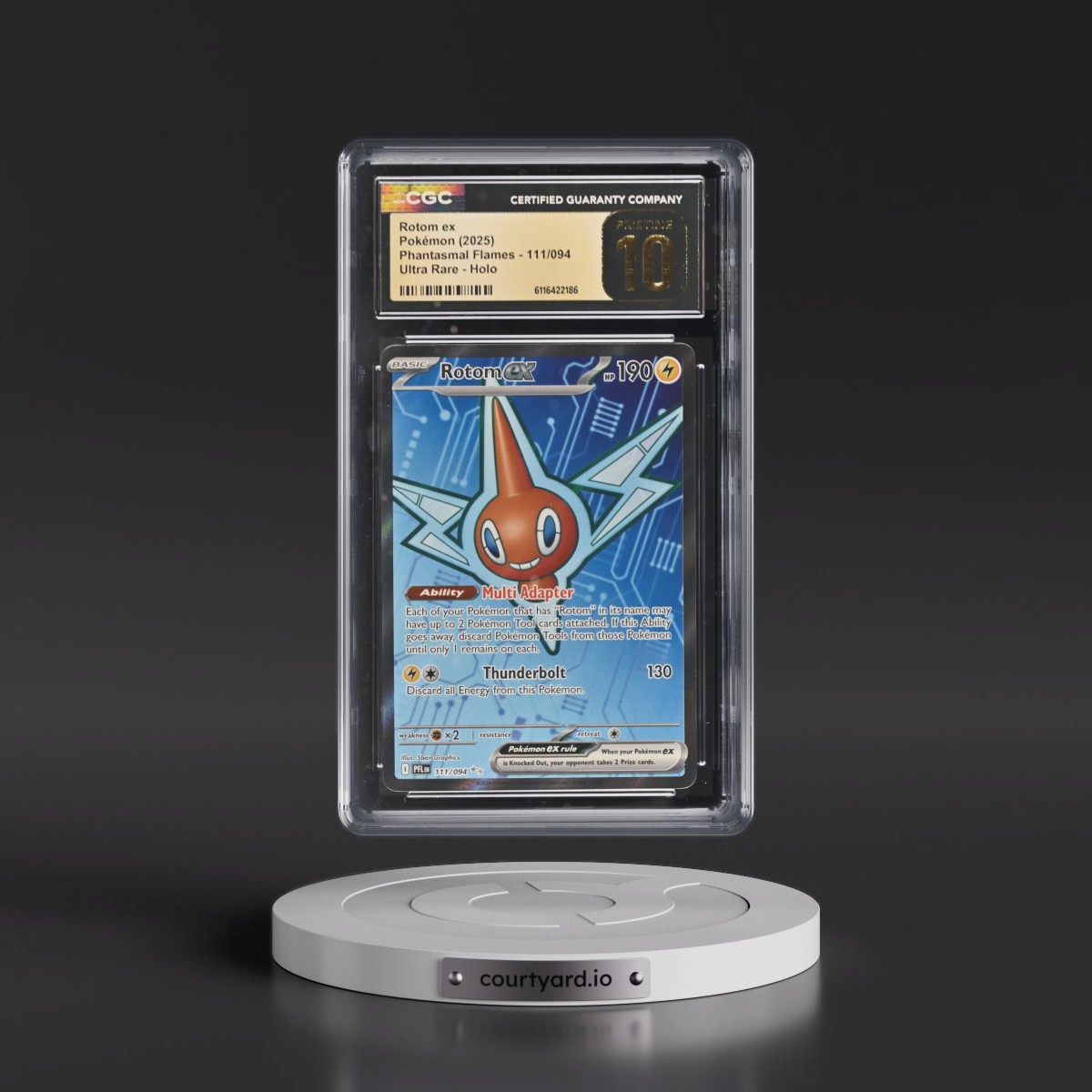 2025 Phantasmal Flames - PFL EN #111/094 Rotom ex - Ultra Rare Holo (CGC 10 PRISTINE)