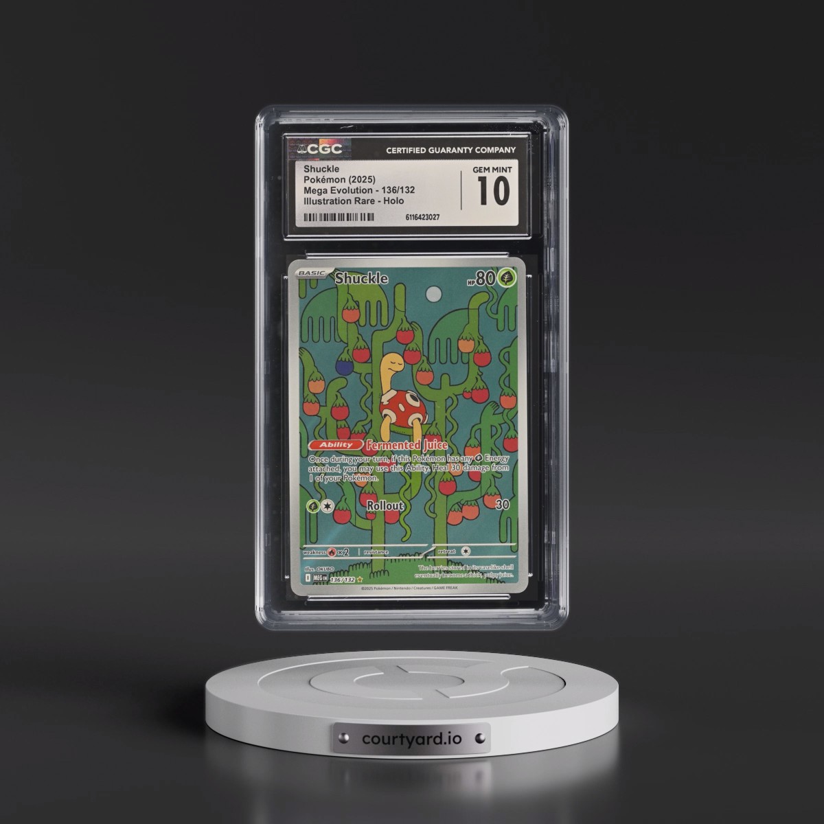 2025 Mega Evolution - MEG EN #136/132 Shuckle - Illustration Rare Holo (CGC 10 GEM MINT)