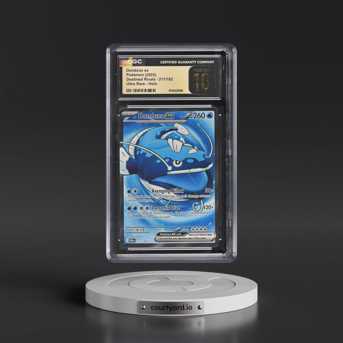 2025 Destined Rivals - DRI EN #211/182 Dondozo ex - Ultra Rare Holo (CGC 10 PRISTINE)