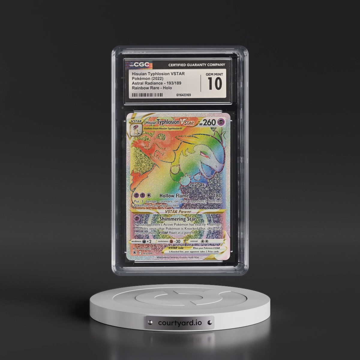 Astral Radiance #193/189 Hisuian Typhlosion VSTAR - Rainbow Rare Holo (CGC 10 GEM MINT)