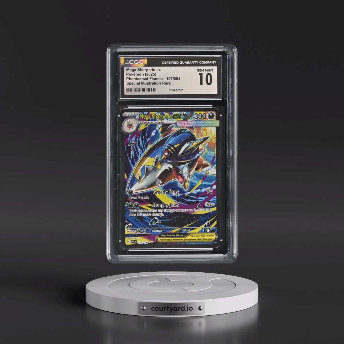 2025 Phantasmal Flames - PFL EN #127/094 Mega Sharpedo ex - Special Illustration Rare (Holo) (CGC 10 GEM MINT)