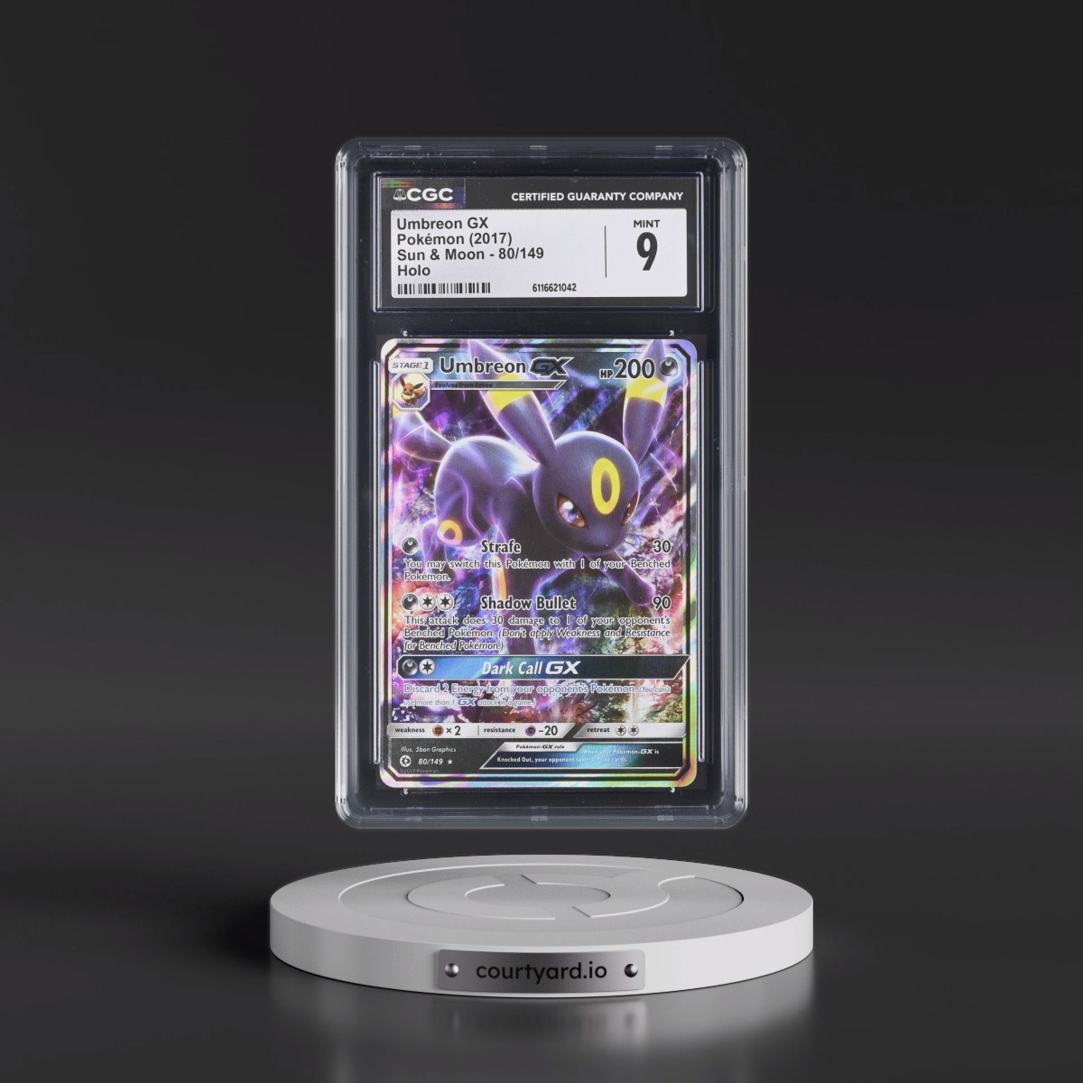 2017 Sun & Moon #80/149 Umbreon GX - Holo (CGC 9 MINT)