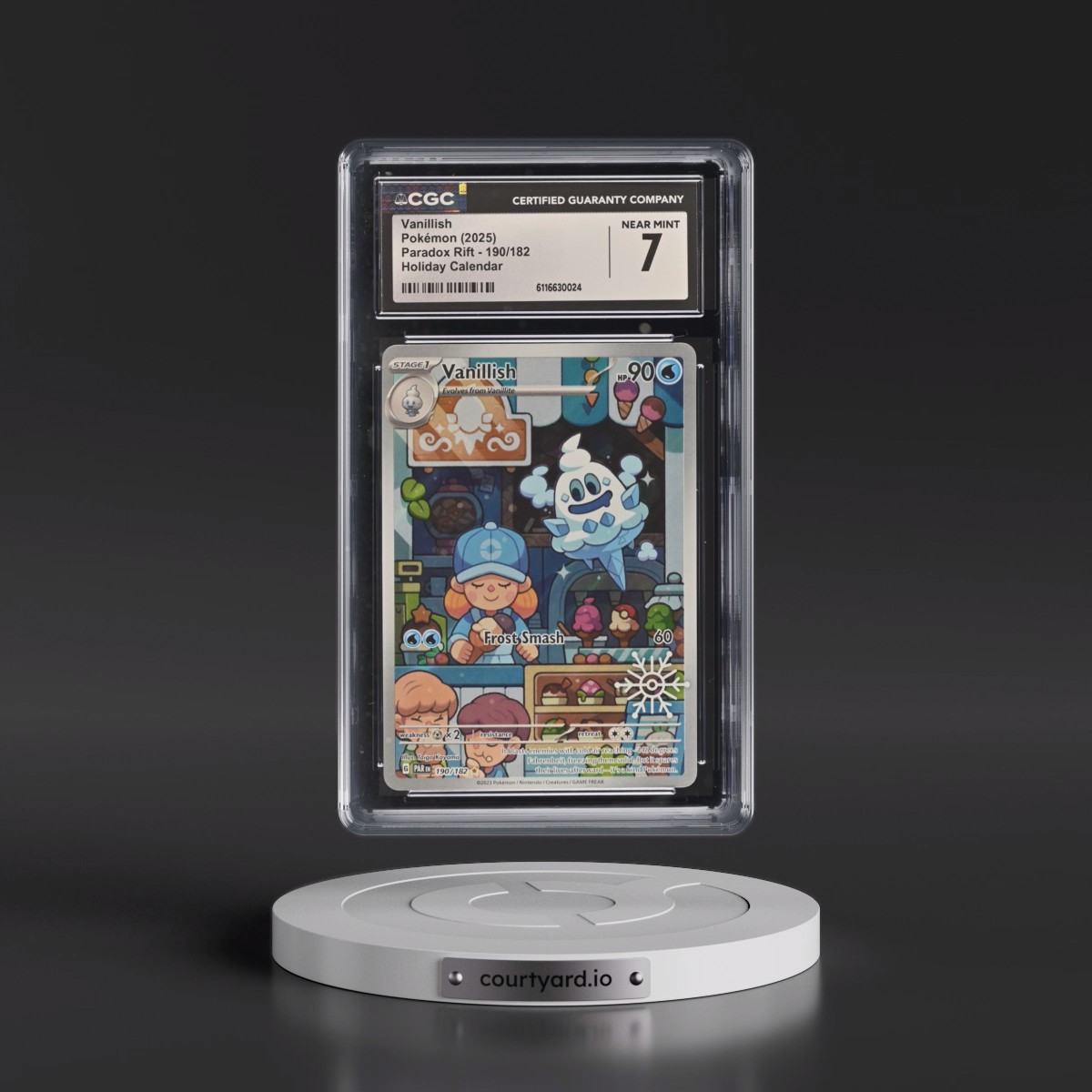2023 Paradox Rift - PAR EN #190/182 Vanillish - Holiday Calendar (Snowflake Stamp) (Holo) (CGC 7 NM)