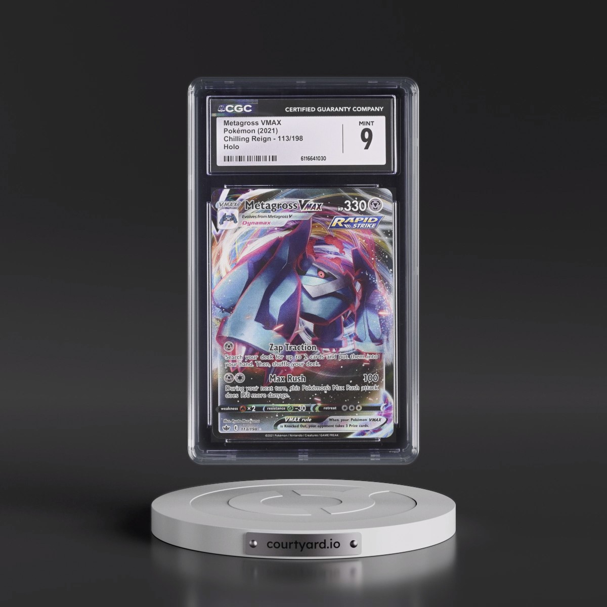 2021 Chilling Reign #113/198 Metagross VMAX - Holo (CGC 9 MINT)