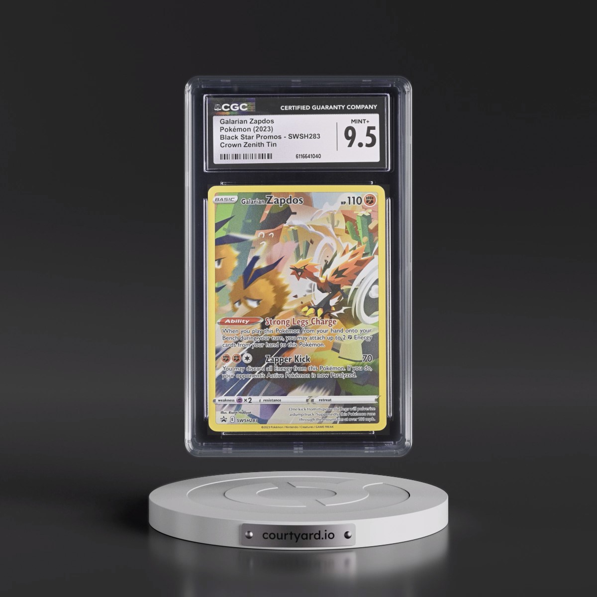 2017 Black Star Promos - Sword & Shield #SWSH283 Galarian Zapdos - Crown Zenith Tin (Holo) (CGC 9.5 MINT+)