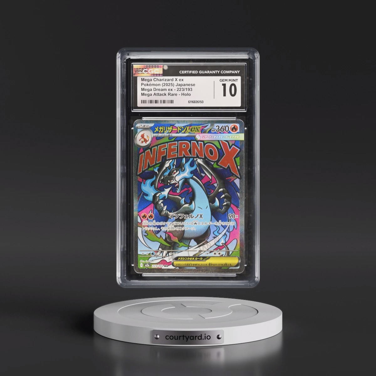 2025 Mega Dream ex - M2a #223/193 Mega Charizard X ex - Mega Attack Rare Holo (CGC 10 GEM MINT)