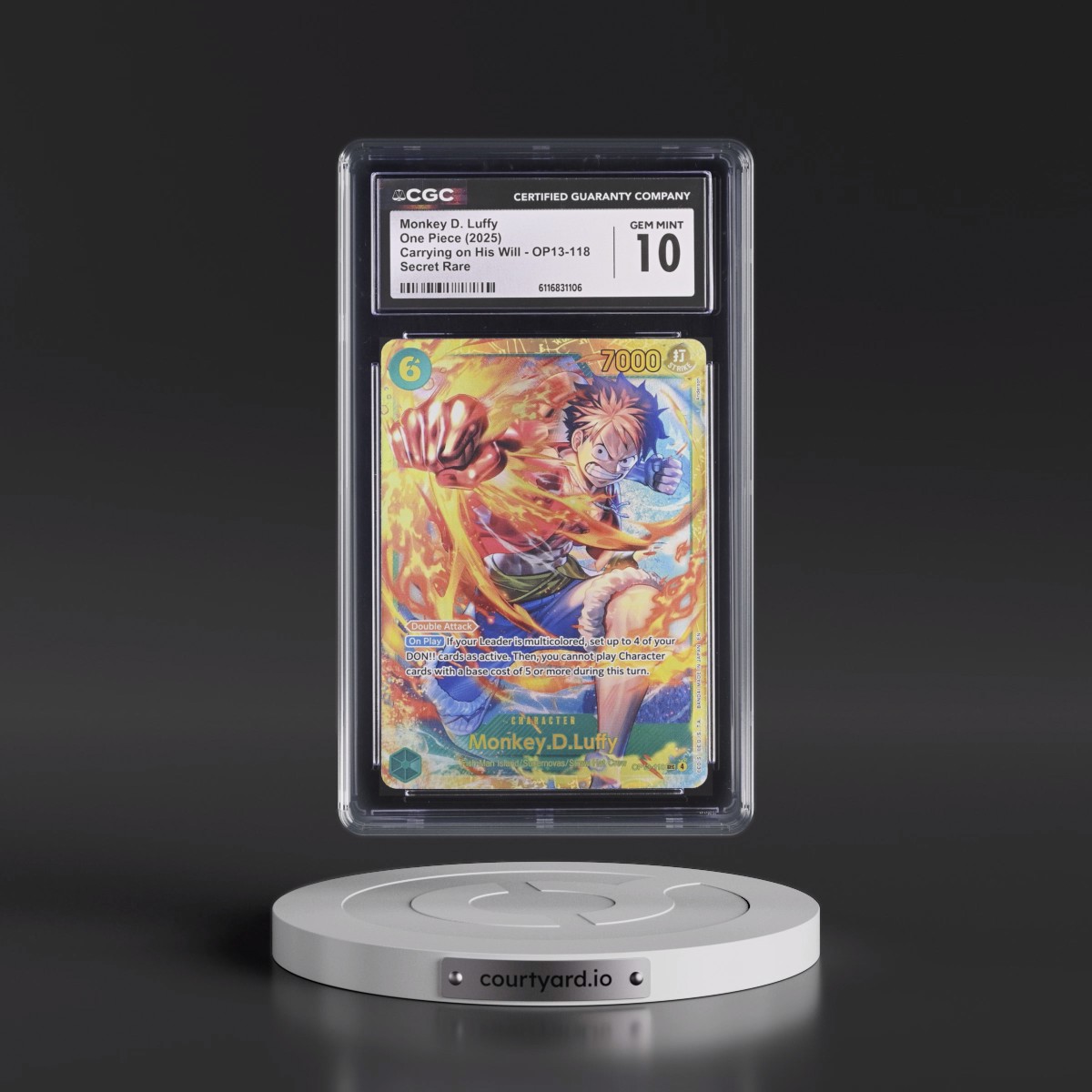 2025 Carrying on His Will (OP13) - English #OP13-118 Monkey D. Luffy (CGC 10 GEM MINT)