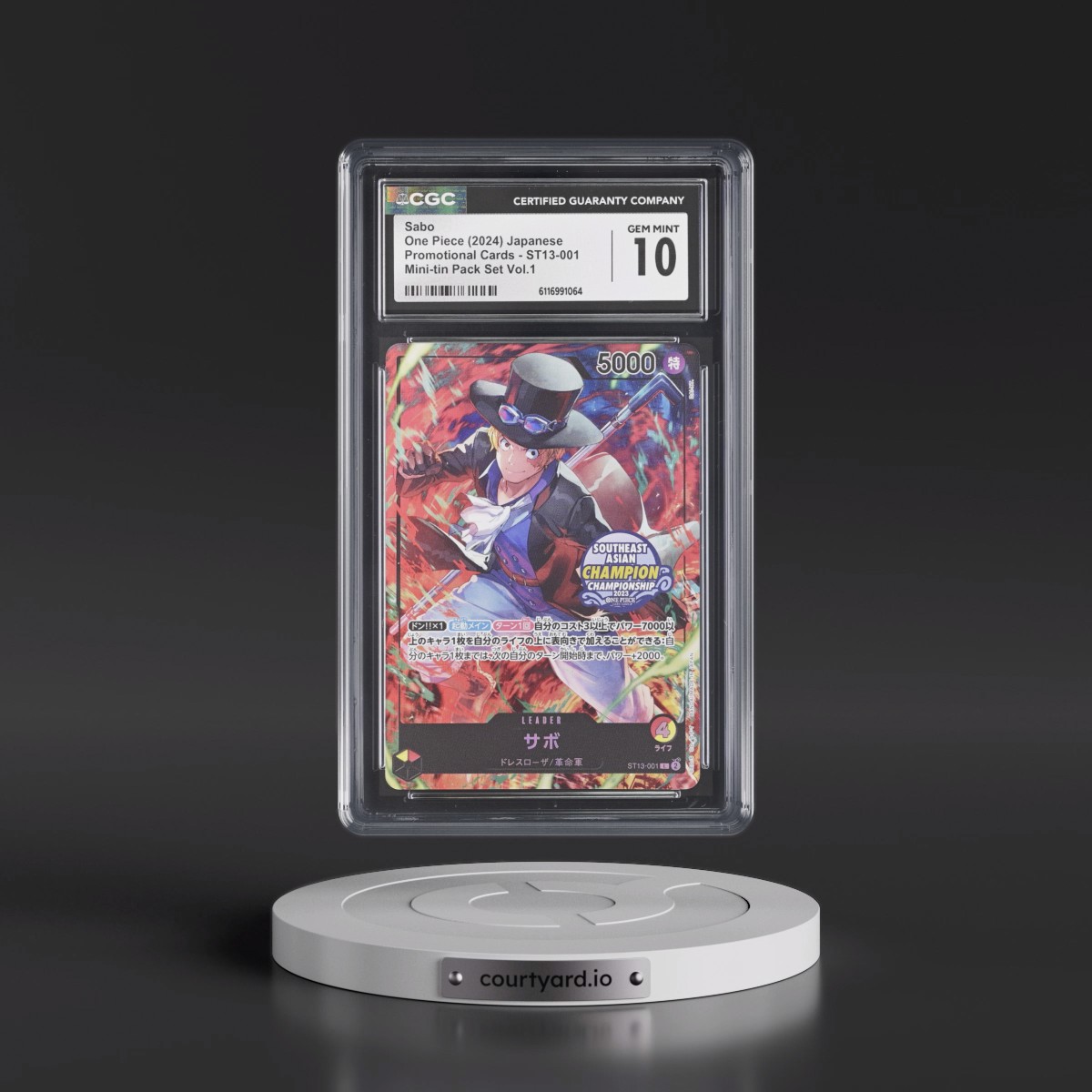 2022 Promotional Cards - Japanese Sabo - Mini-tin Pack Set Vol.1 (Southeast Asian Champion Championship 2023 Stamp) #ST13-001 CGC 10