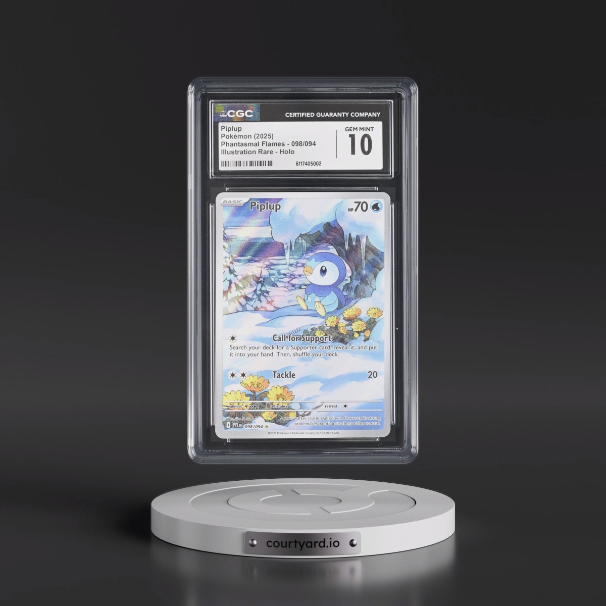 2025 Phantasmal Flames - PFL EN #098/094 Piplup - Illustration Rare Holo (CGC 10 GEM MINT)
