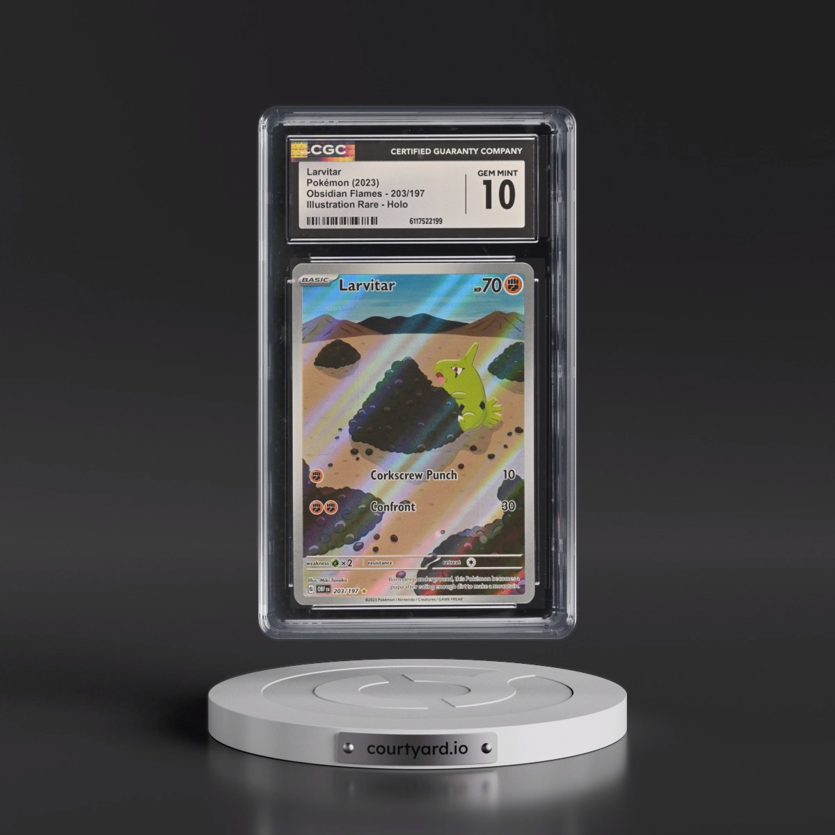 2023 Obsidian Flames - OBF EN Larvitar - Illustration Rare Holo #203/197 CGC 10